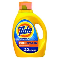 Tide Simply Oxi Boost + Ultra Stain Release, 31 fl oz, 22 Loads, Tough on Stains, Whitens, Brightens, Refreshing Breeze Scent