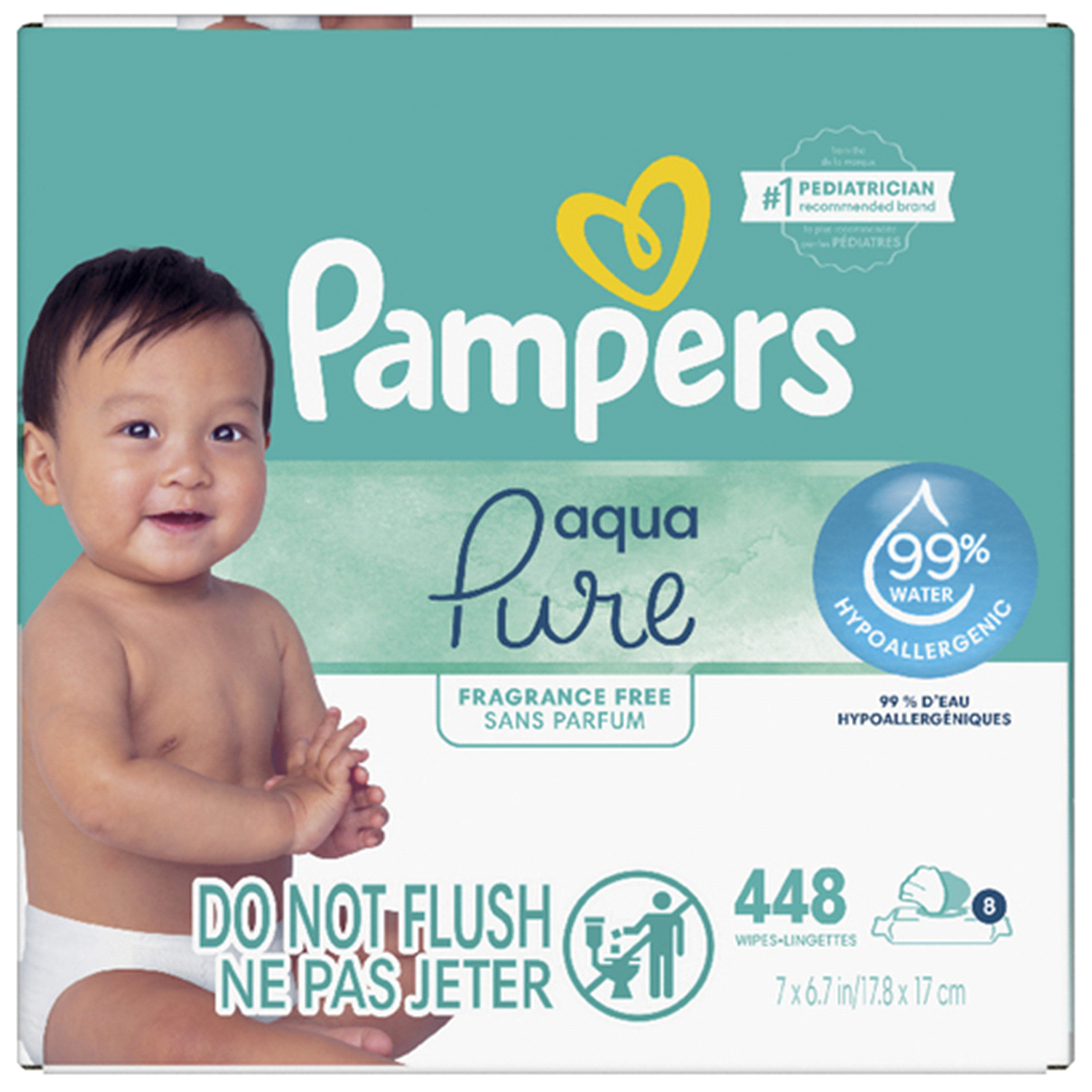 slide 1 of 5, Pampers Sensitive Fragrance Free Wipes 504 ea, 504 ct