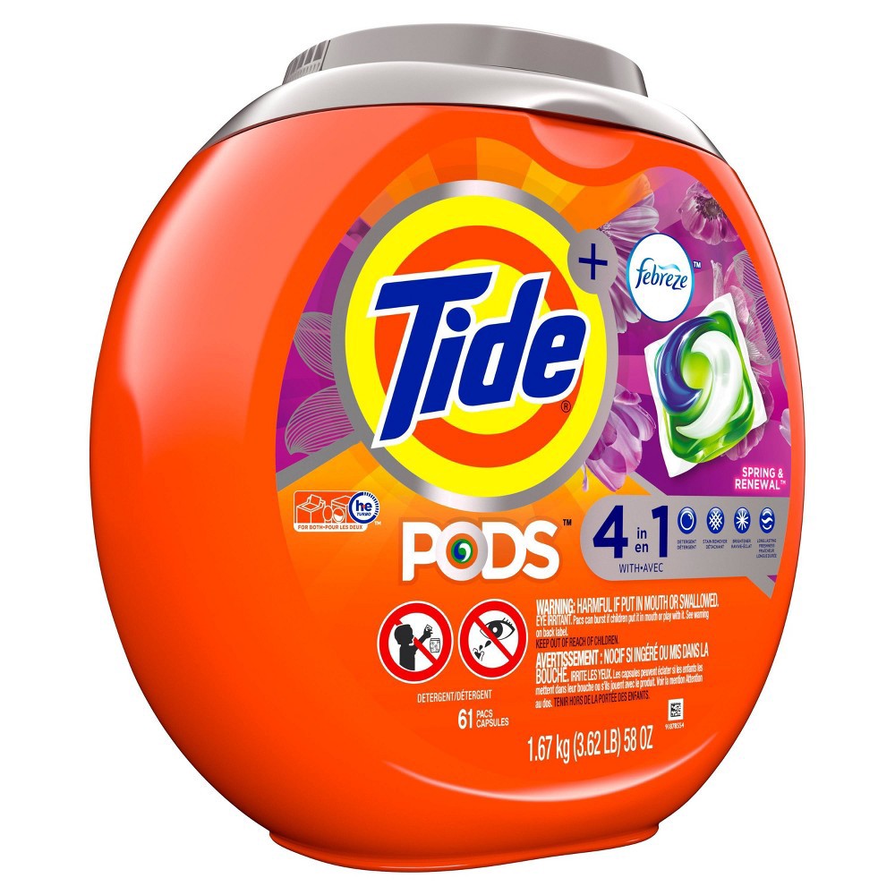 slide 3 of 3, Tide Pods Febreze Spring & Renewal He Laundry Detergent Pacs, 58 oz