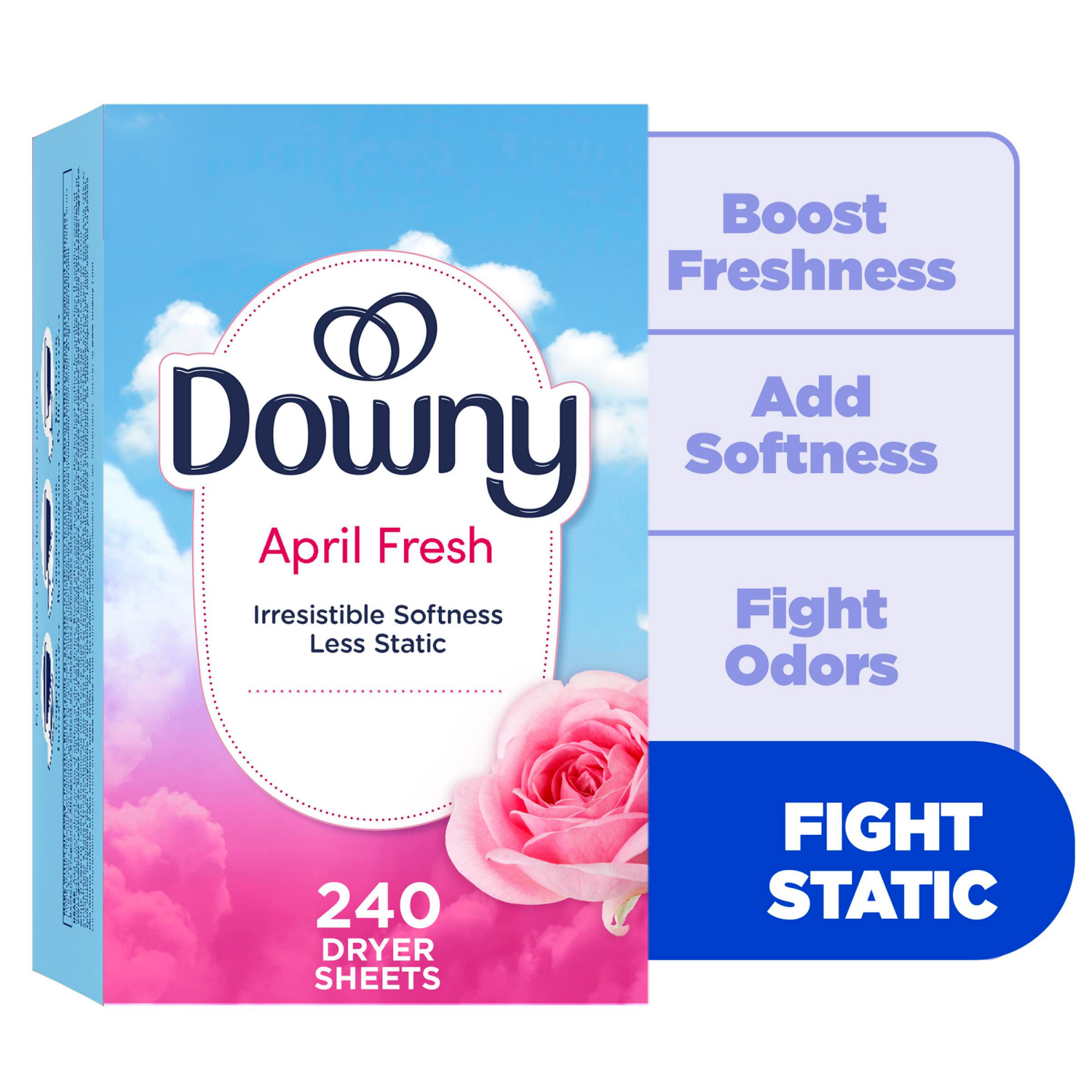 slide 1 of 5, Downy Fabric Softener Dryer Sheets, April Fresh , 240 Count, 240 ct