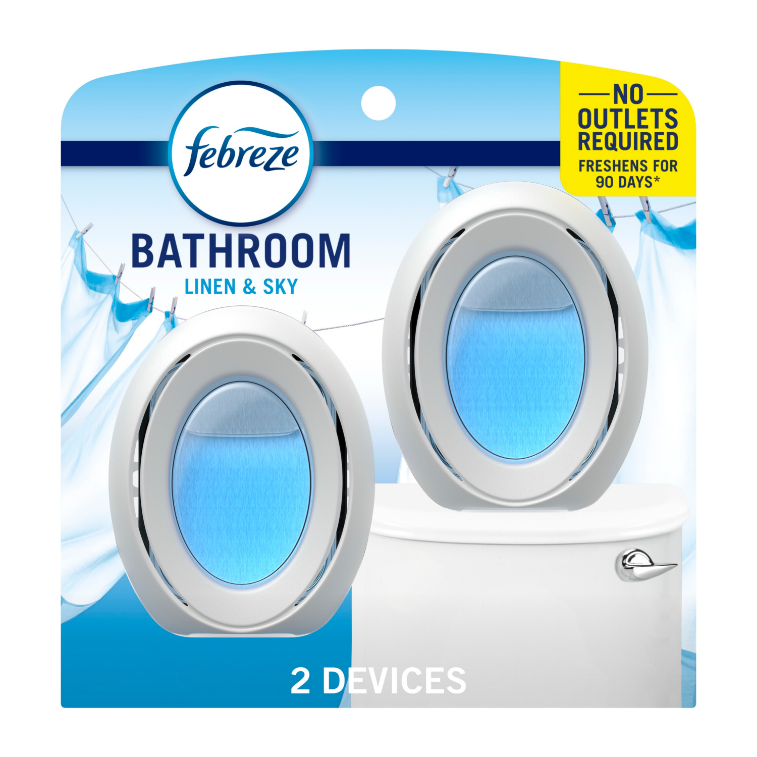 slide 1 of 8, Febreze Small Spaces Air Freshener Linen & Sky Scent, .25 fl. oz., Pack of 2, 2 ct
