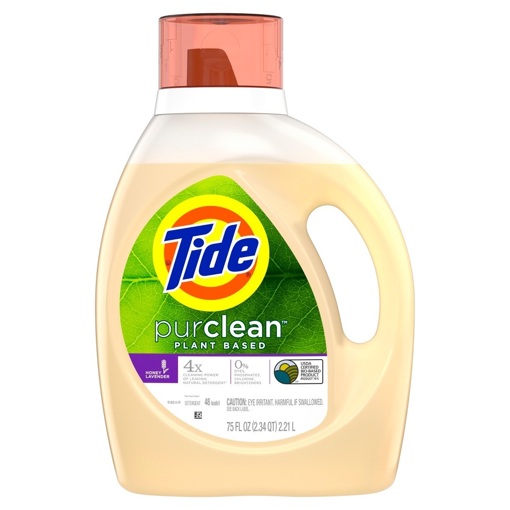 slide 3 of 4, Tide Purclean Honey Lavender Hec Liquid Laundry Detergent, 75 fl oz