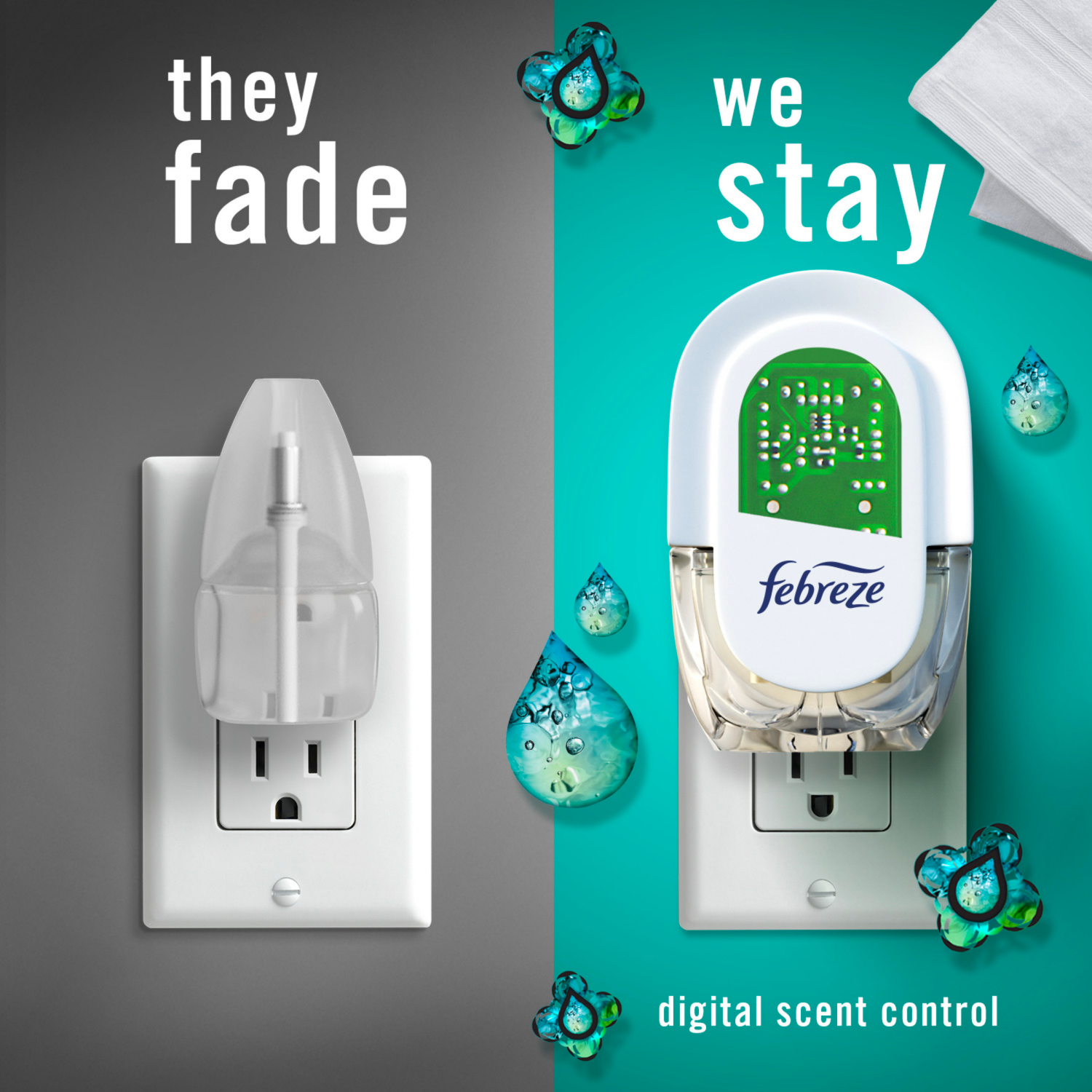 slide 4 of 8, Febreze Plug In Air Freshener, Odor-Fighting Scented Oil Refill, Unstopables Fresh Scent, 2 Refills, 1.75 oz