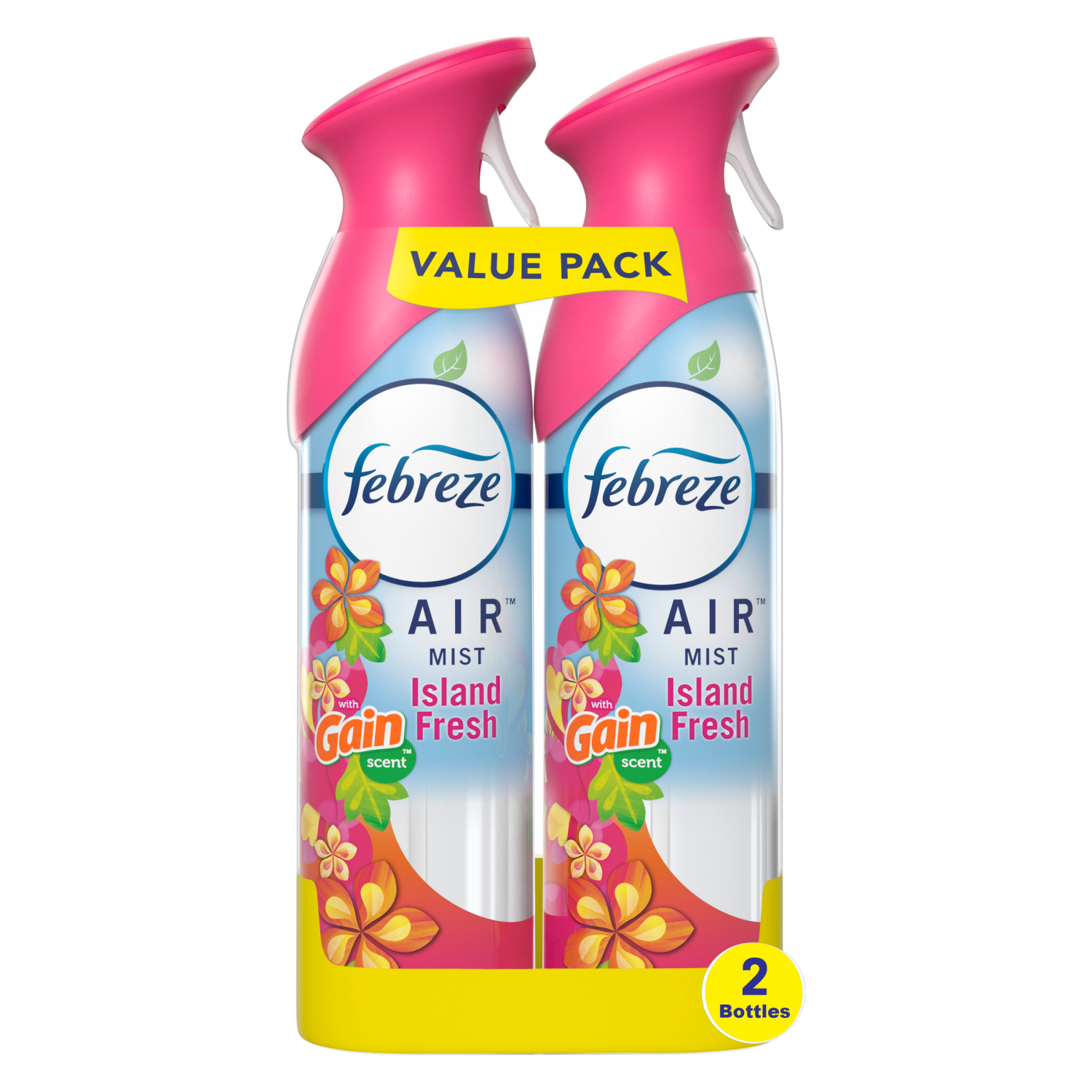 slide 1 of 8, Febreze Air Freshener Spray, Odor-Fighting Room Spray, Gain Island Fresh Scent, 8.8oz, 2 Count, 2 ct