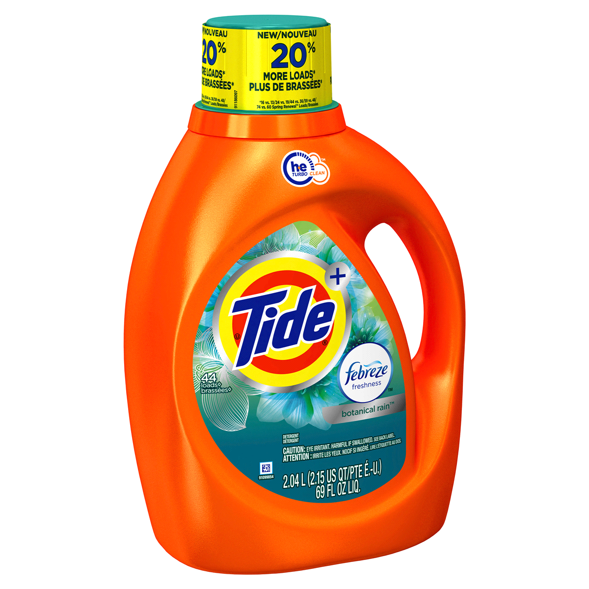 slide 2 of 3, Tide Plus Febreze Freshness Botanical Rain HE Turbo Clean Liquid Laundry Detergent, 69 oz