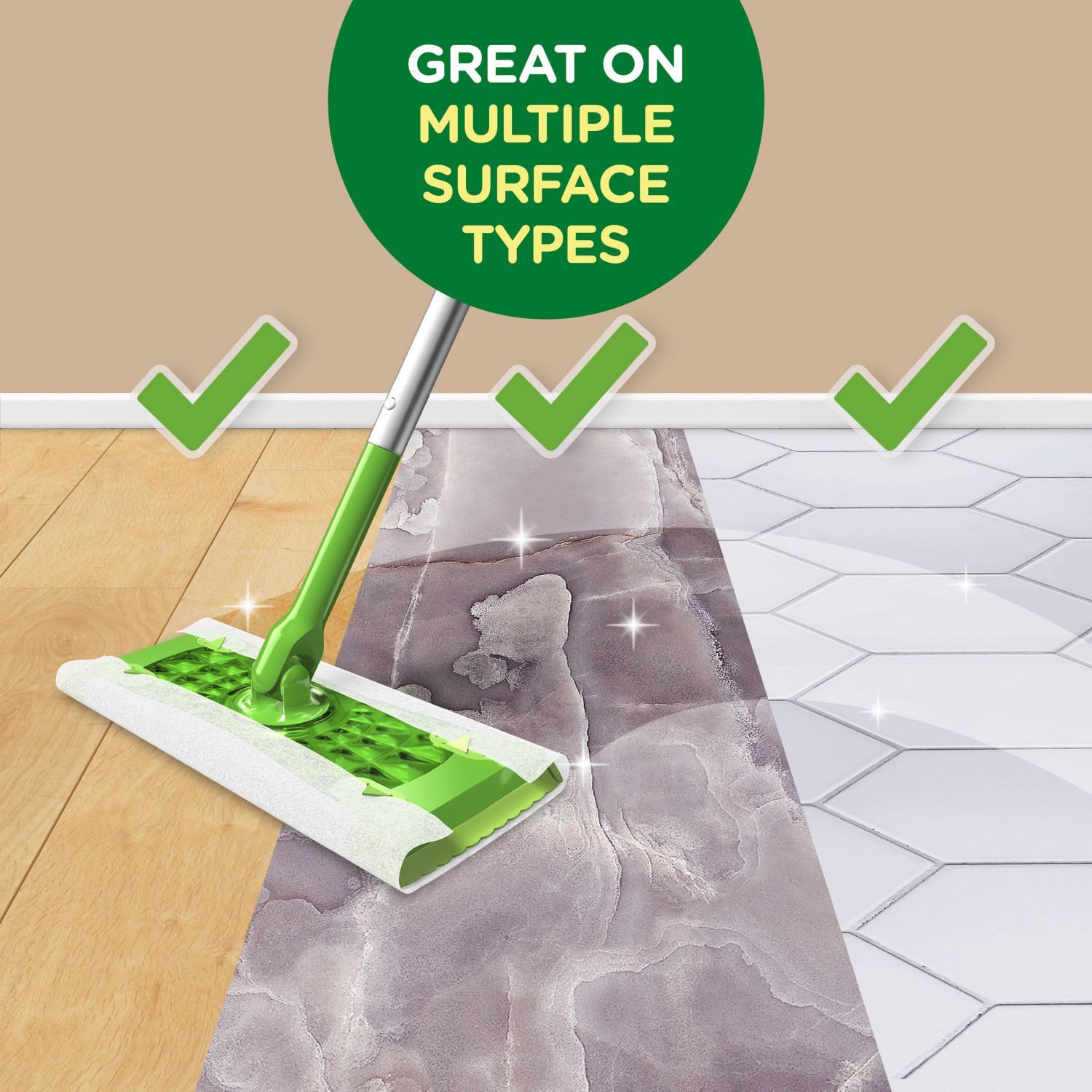slide 2 of 8, Swiffer Sweep + Mop, Dry Pads Refill, Floor Cleaner, Cleaning Cloths, Unscented, 52ct, 2 ct