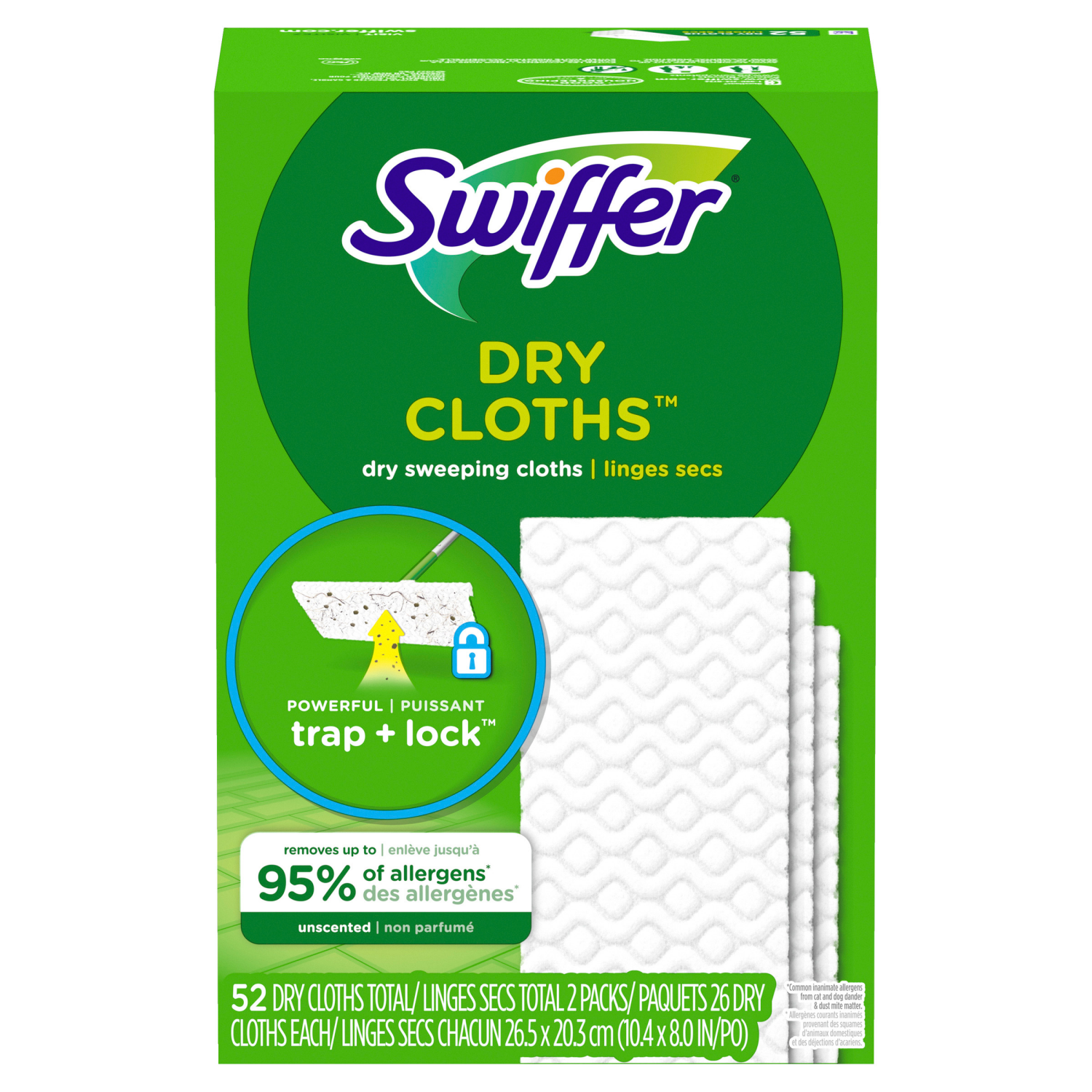slide 3 of 8, Swiffer Sweep + Mop, Dry Pads Refill, Floor Cleaner, Cleaning Cloths, Unscented, 52ct, 2 ct