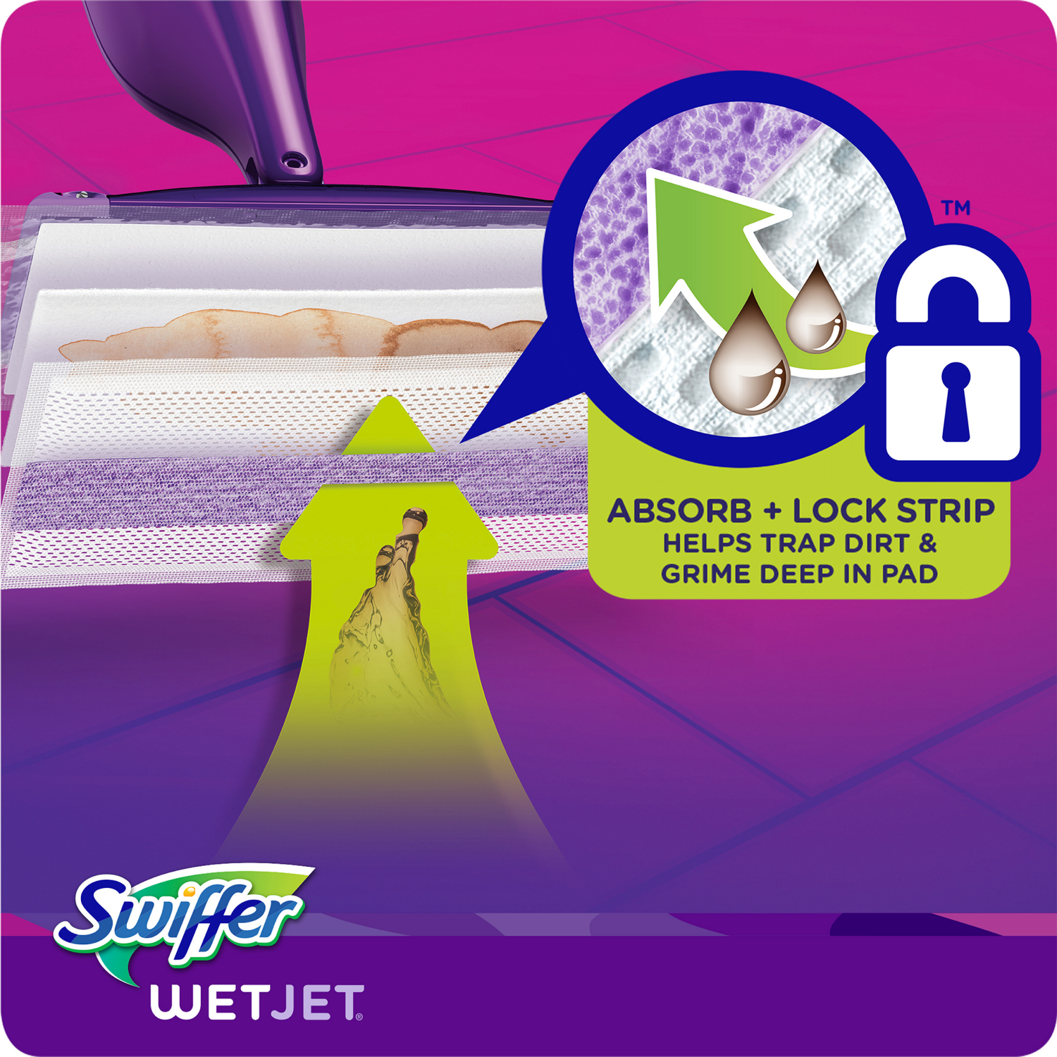 slide 3 of 8, Swiffer Wet Jet Mop Cleaning Pads Refill, Floor Cleaner for Mopping Wood, Laminate, Tile, 15ct, 15 ct