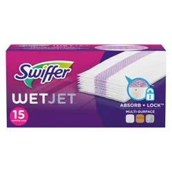 Swiffer Wet Jet Mop Cleaning Pads Refill, Floor Cleaner for Mopping Wood, Laminate, Tile, 15ct