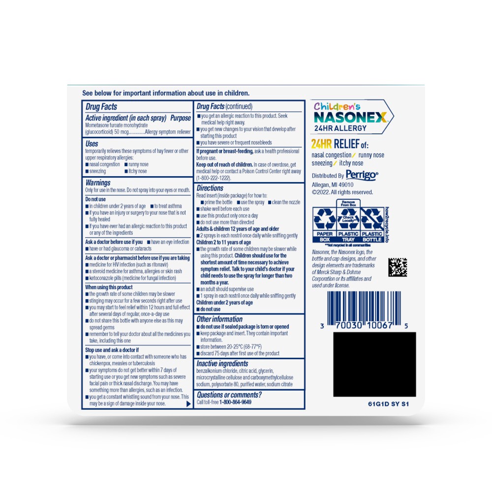 slide 2 of 2, Children's Nasonex 24HR Allergy Nasal Spray, Non-Drowsy Relief for Kids, 7.5 ml, 7.50 mL