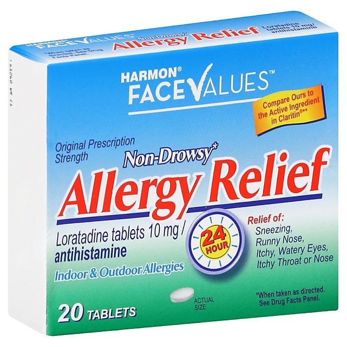 slide 1 of 1, Harmon Face Values Non-Drowsy Allergy Relief Caplets, 20 ct
