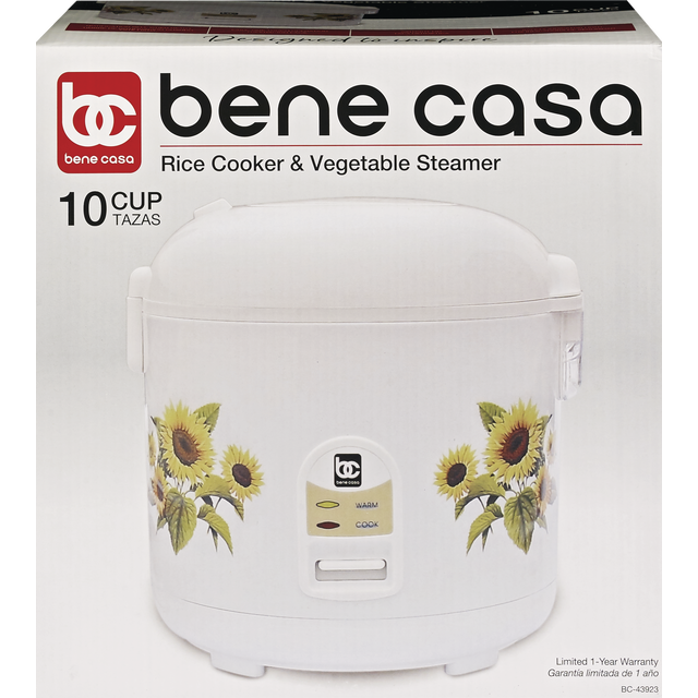 slide 1 of 1, Bc Rice Cooker&Vegetable Steamer 10-Cup 700W White #Bc-43923, 1 ct