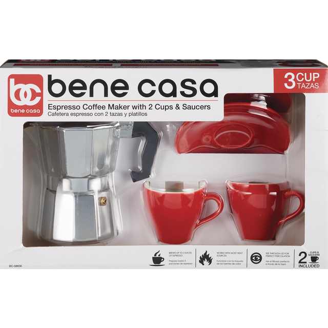 slide 1 of 1, Espresso Maker Gift Set Red, 1 ct