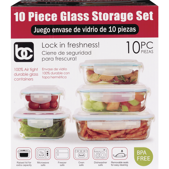slide 1 of 1, 10Pc Glass Storage Set, 1 ct