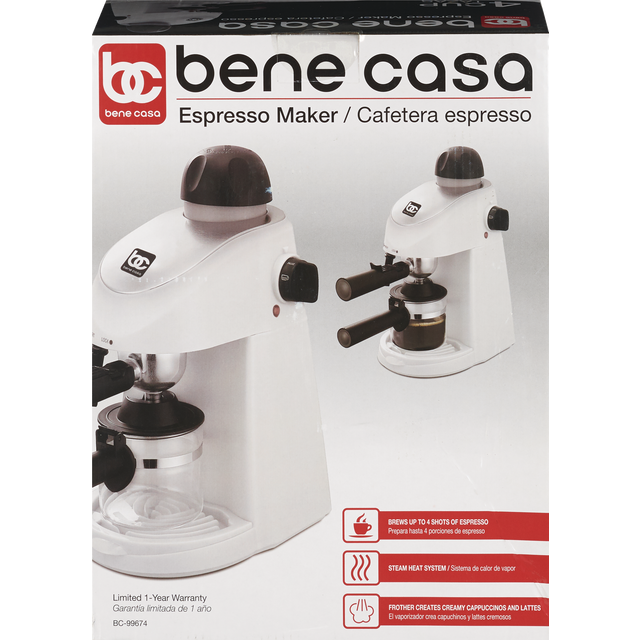 slide 1 of 1, Bene Casa Espresso Maker, White, 4 Cup, 1 ct