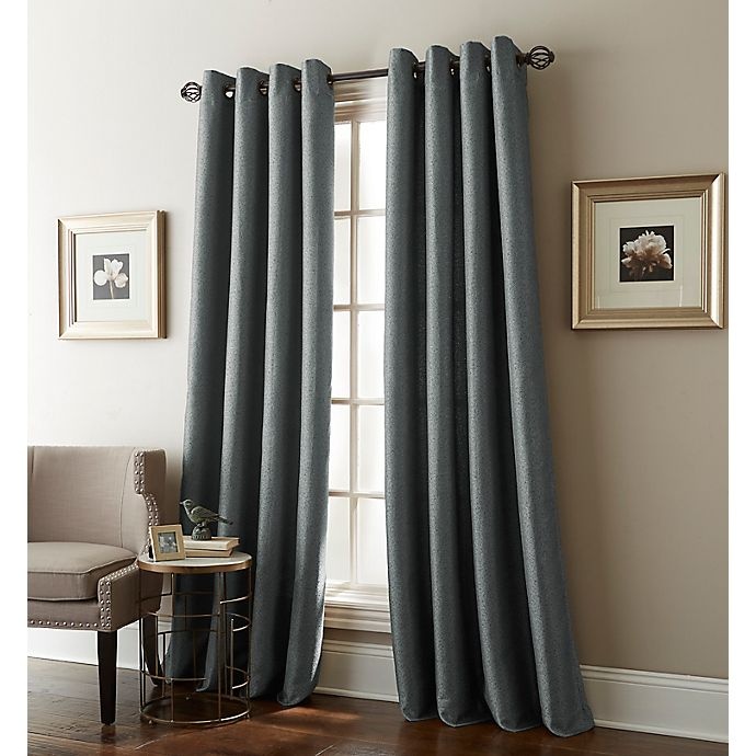 slide 1 of 1, Nanshing Bessie Grommet Room Darkening Window Curtain Panel - Mineral Blue, 84 in