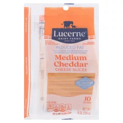 Lucerne Cheese Cheddar Med 2% R/F Slcd
