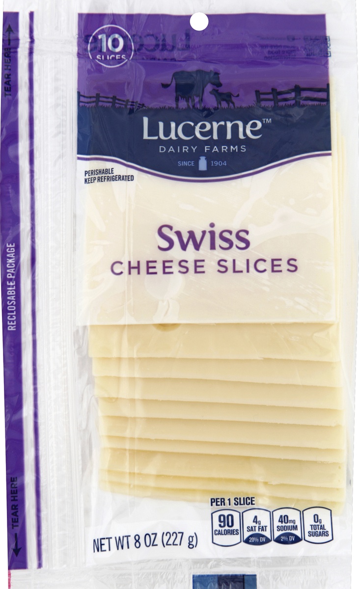 slide 2 of 3, Lucerne Dairy Farms Lucerne Cheese Slices Swiss - 10 Count, 