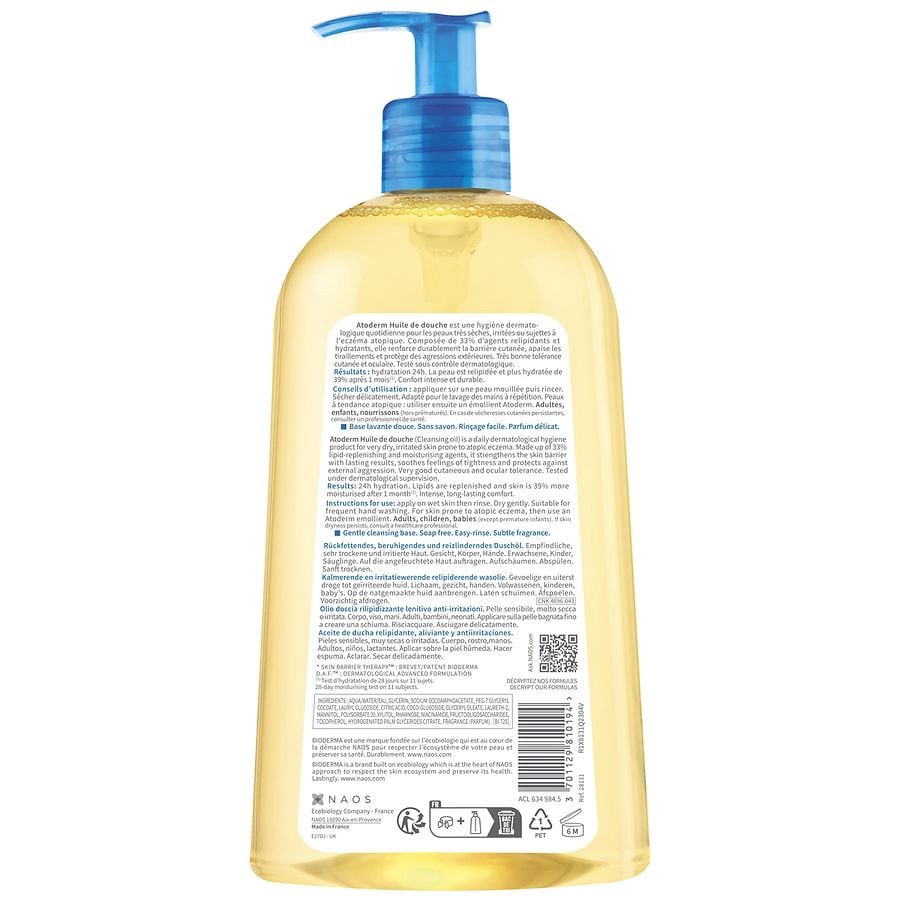 slide 4 of 4, BIODERMA Atoderm Shower Oil, 16.9 fl oz