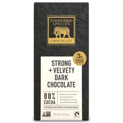 Endangered Species 88% Cocoa Extreme Dark Dark Chocolate 3 oz