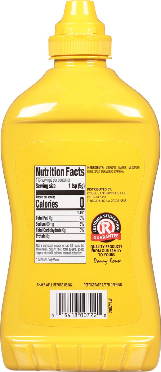 slide 4 of 11, Rouses Markets Gluten Free Yellow Mustard 20 oz, 20 oz