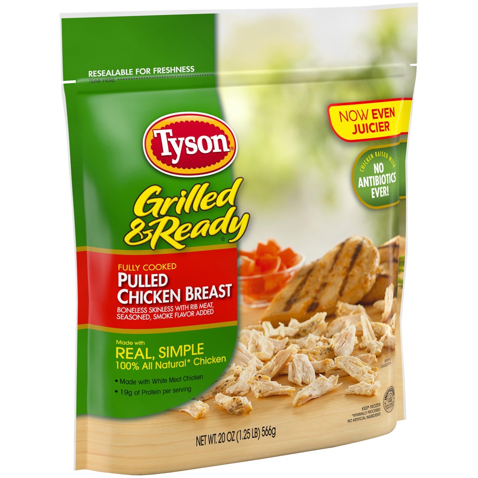 slide 3 of 6, TYSON GRILLED AND READY Tyson Grilled & Ready Fully Cooked Pulled Chicken Breast, 20 oz, 20 oz