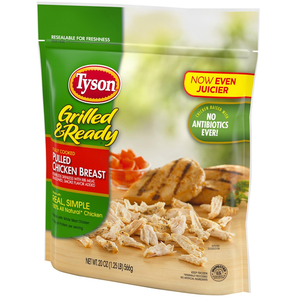 slide 4 of 6, TYSON GRILLED AND READY Tyson Grilled & Ready Fully Cooked Pulled Chicken Breast, 20 oz, 20 oz