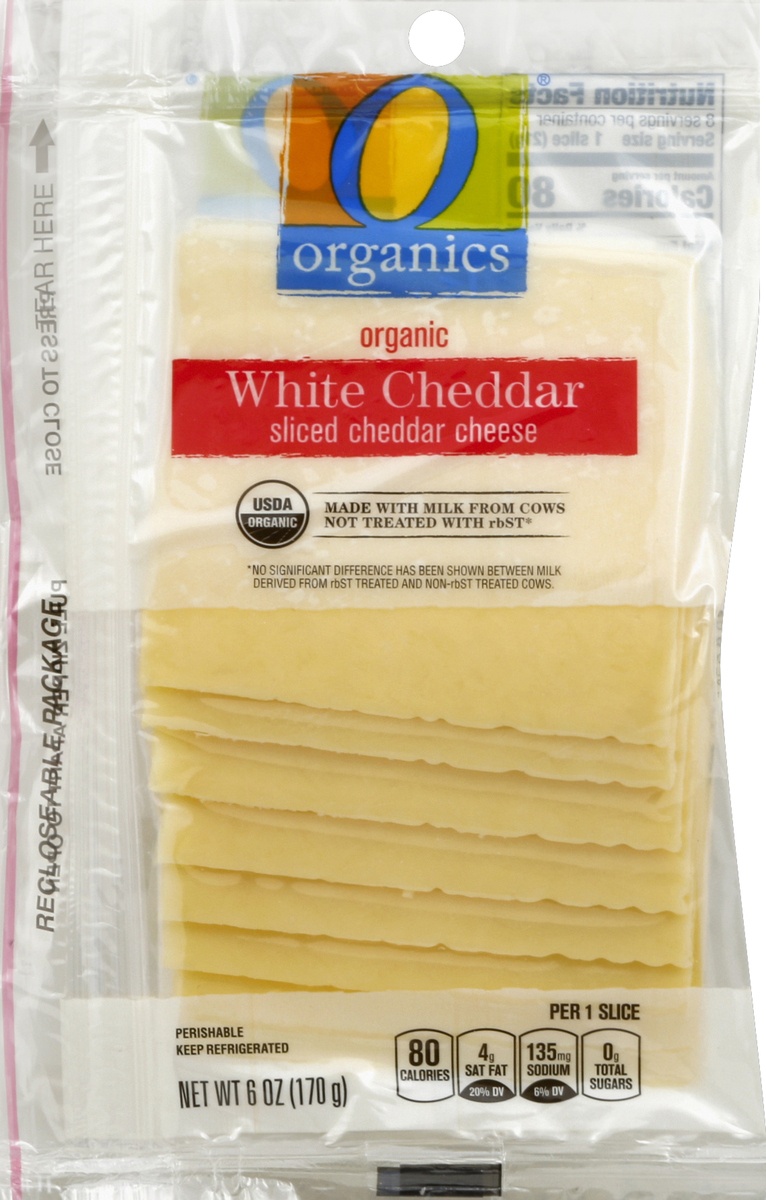 slide 2 of 3, O Organics Organic Sliced Sharp White Cheddar Cheese, 