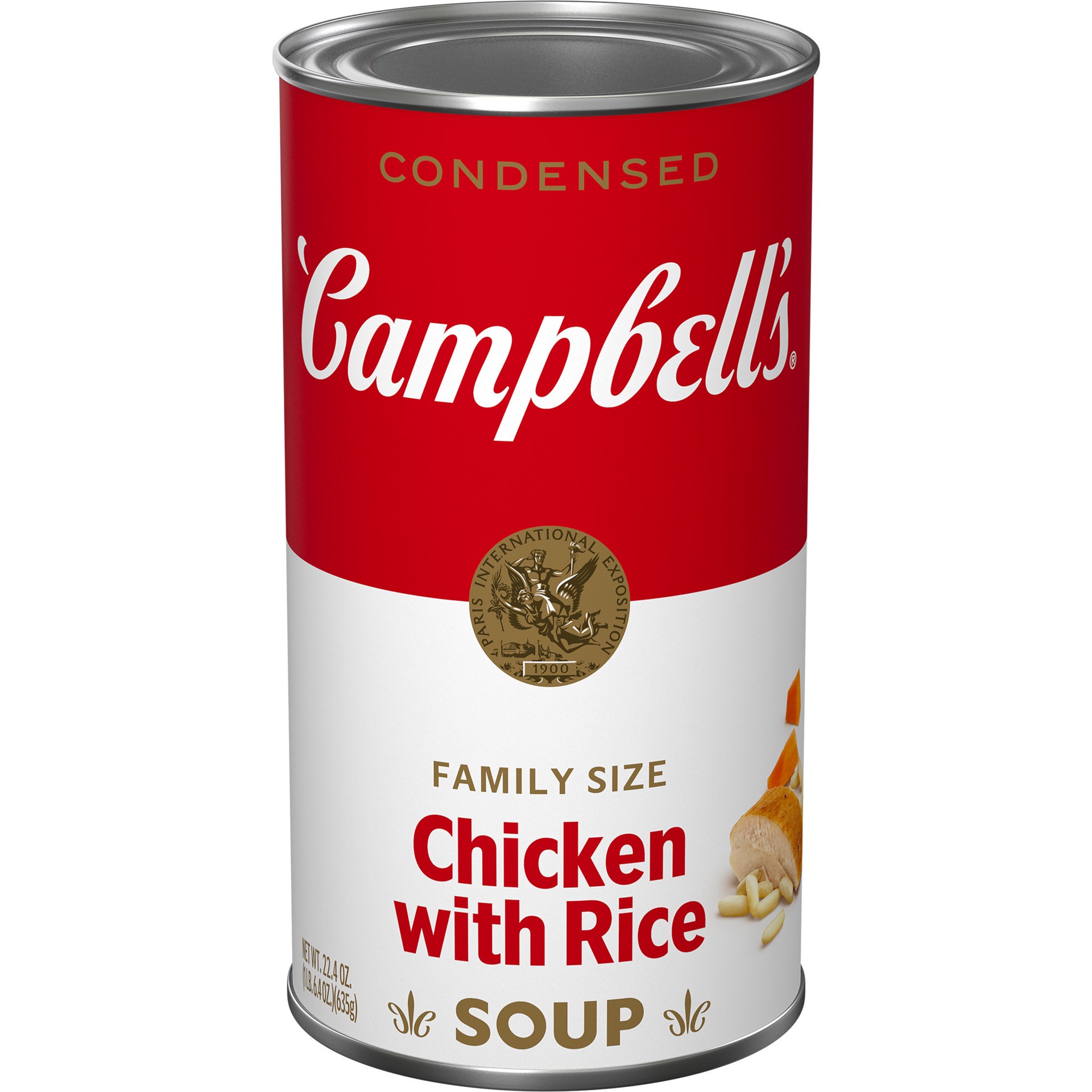 slide 1 of 1, Campbell's Condensed Chicken and Rice Soup, 22.4 oz Family Size Can, 22.4 oz