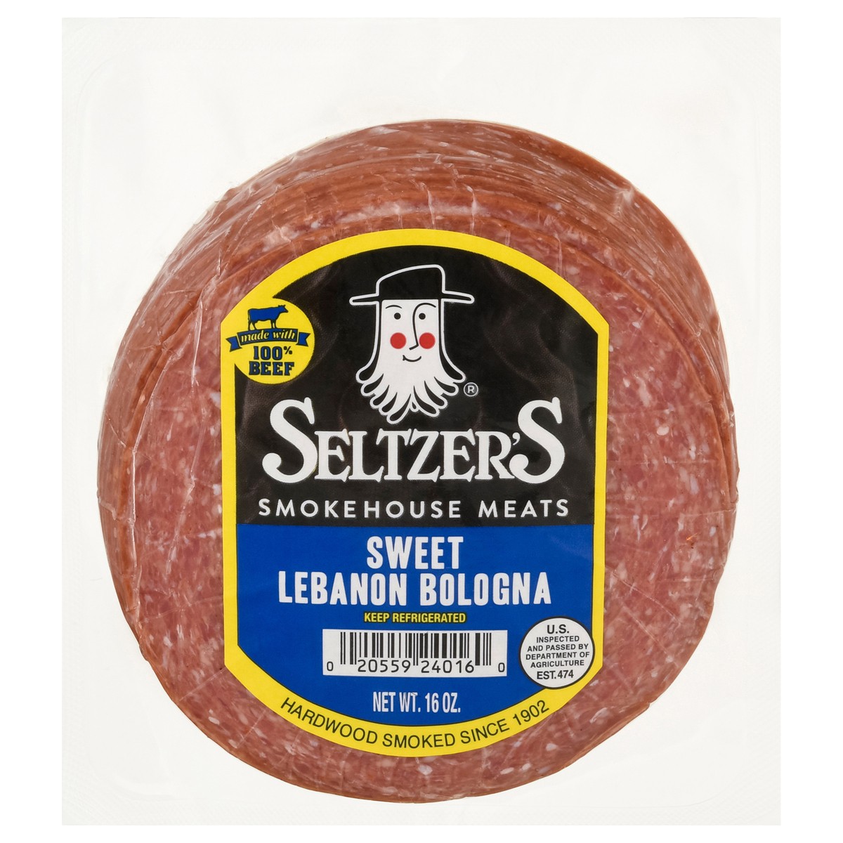 slide 1 of 5, Seltzer's Sweet Lebanon Bologna, 16 oz