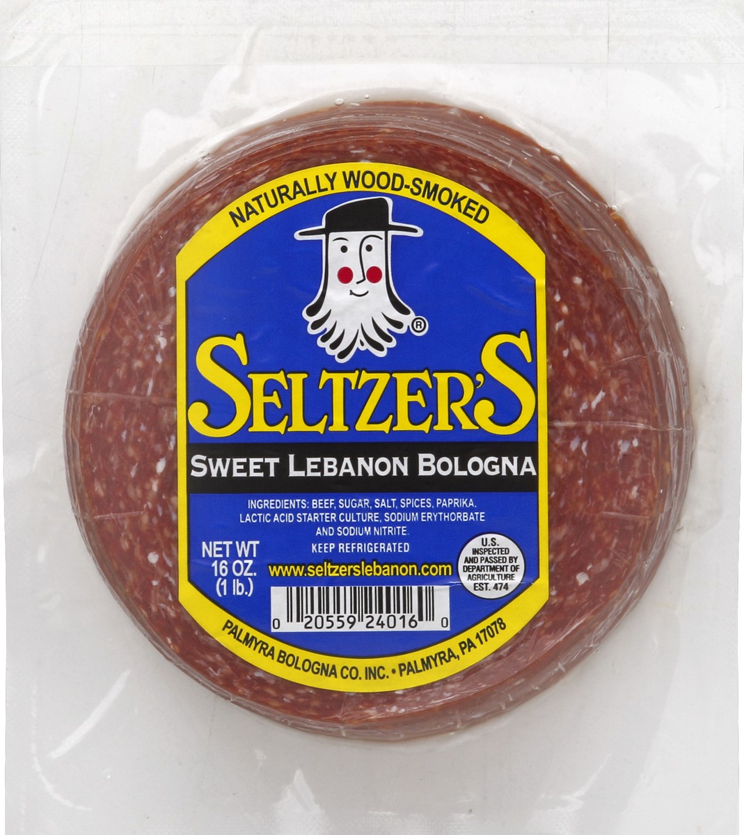 slide 5 of 5, Seltzer's Sweet Lebanon Bologna, 16 oz