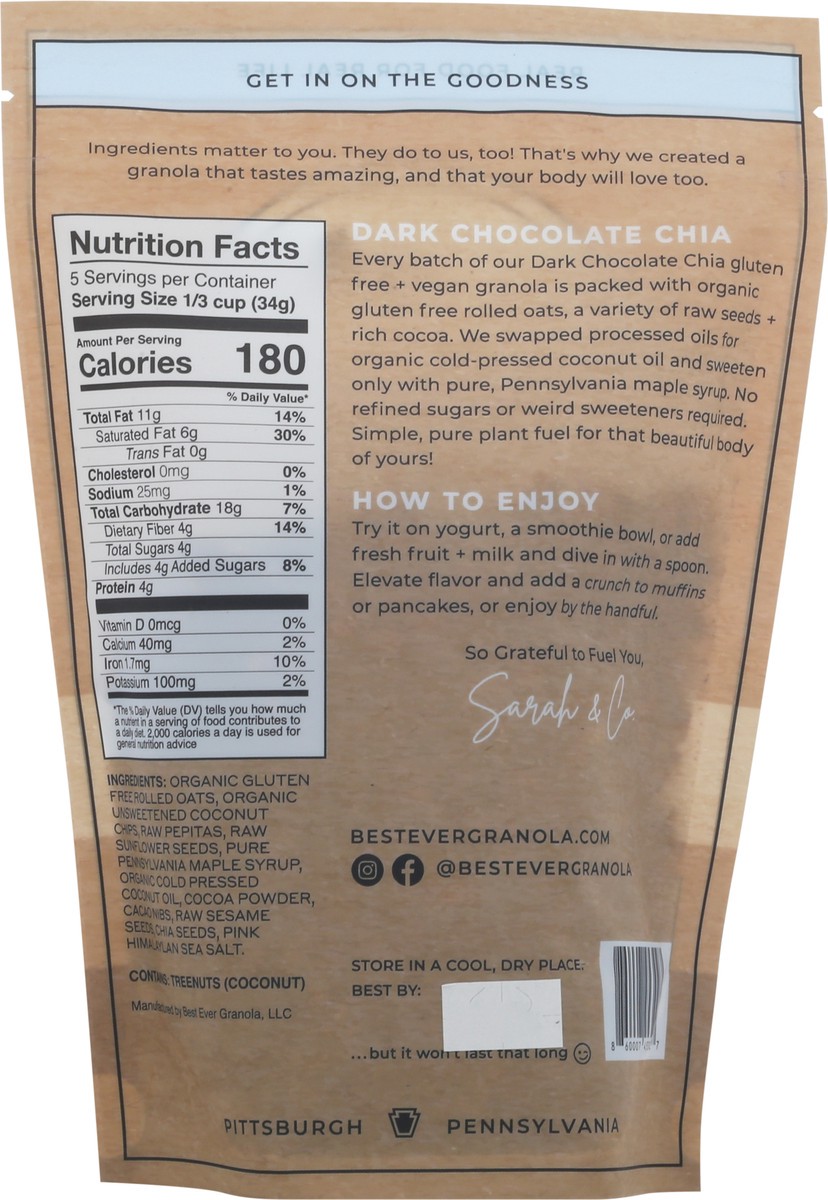 slide 11 of 13, Best Ever Granola Gluten Free Dark Chocolate Chia Granola 6 oz, 6 oz