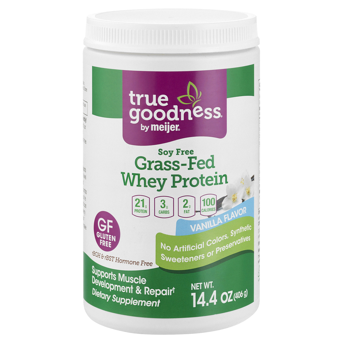 slide 1 of 1, True Goodness Whey Protein Powder, Vanilla Flavor, 12 oz