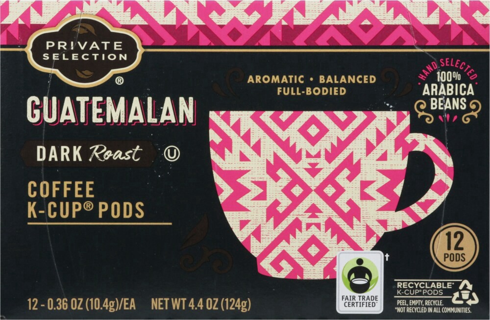 slide 6 of 6, Private Selection Guatemalan Dark Roast Coffee K-Cup Pods - 12 ct, 12 ct