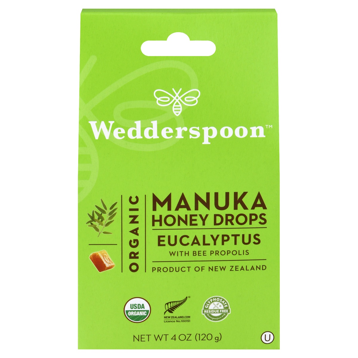 slide 1 of 1, Wedderspoon Organic Eucalyptus Manuka Honey Manuka Honey Drops 4 oz, 4 oz