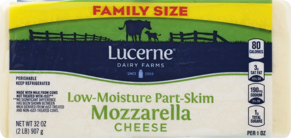 slide 6 of 9, Lucerne Dairy Farms Cheese Low-Moisture Mozzarella Part-Skim, 