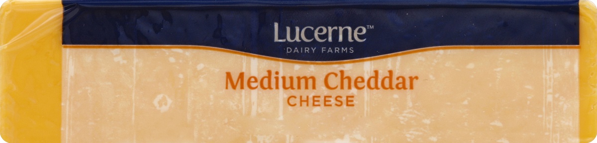slide 3 of 5, Lucerne Dairy Farms Cheese Cheddar Medium Chunk, 16 oz