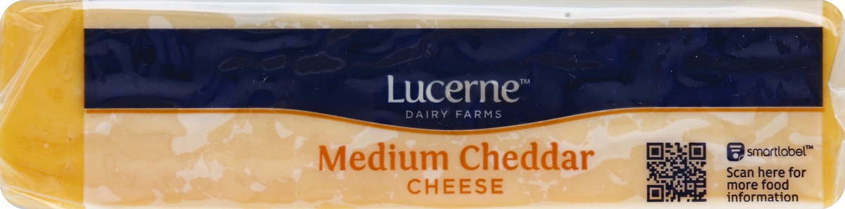 slide 2 of 5, Lucerne Dairy Farms Cheese Cheddar Medium Chunk, 16 oz