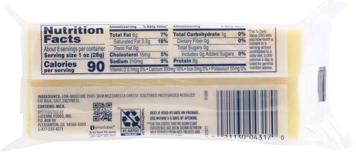 Lucerne Dairy Farms Mozzarella Cheese Shrinkwrapped 8 oz Shipt