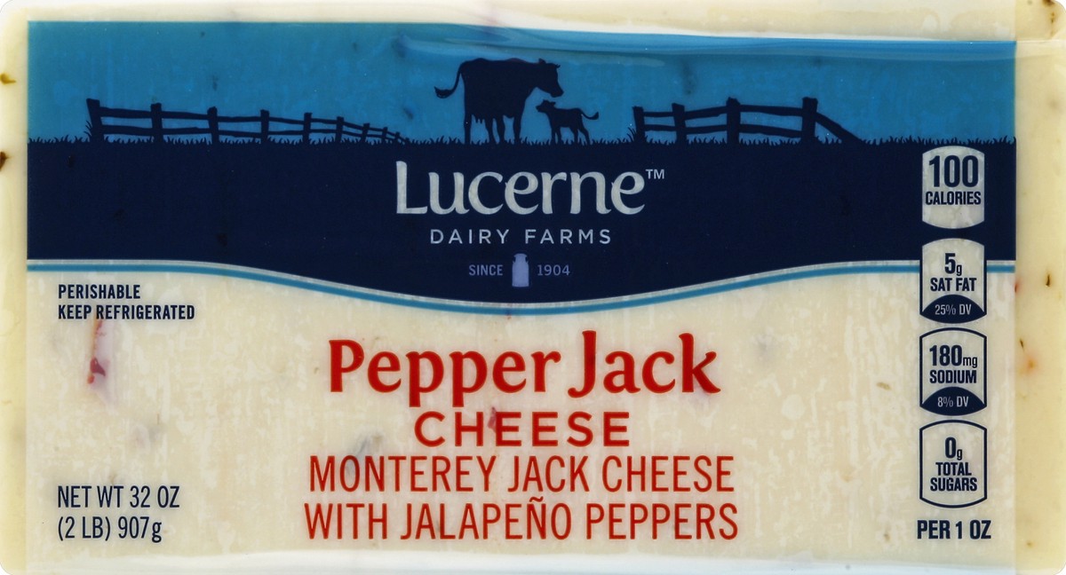 slide 3 of 5, Lucerne Dairy Farms Cheese Natural Pepper Jack, 