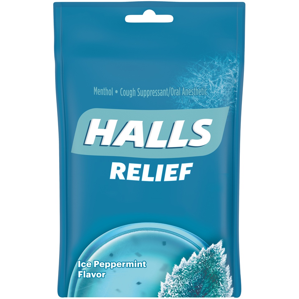 slide 3 of 7, Halls Triple Soothing Action Ice Peppermint Cough Drops, 30 ct