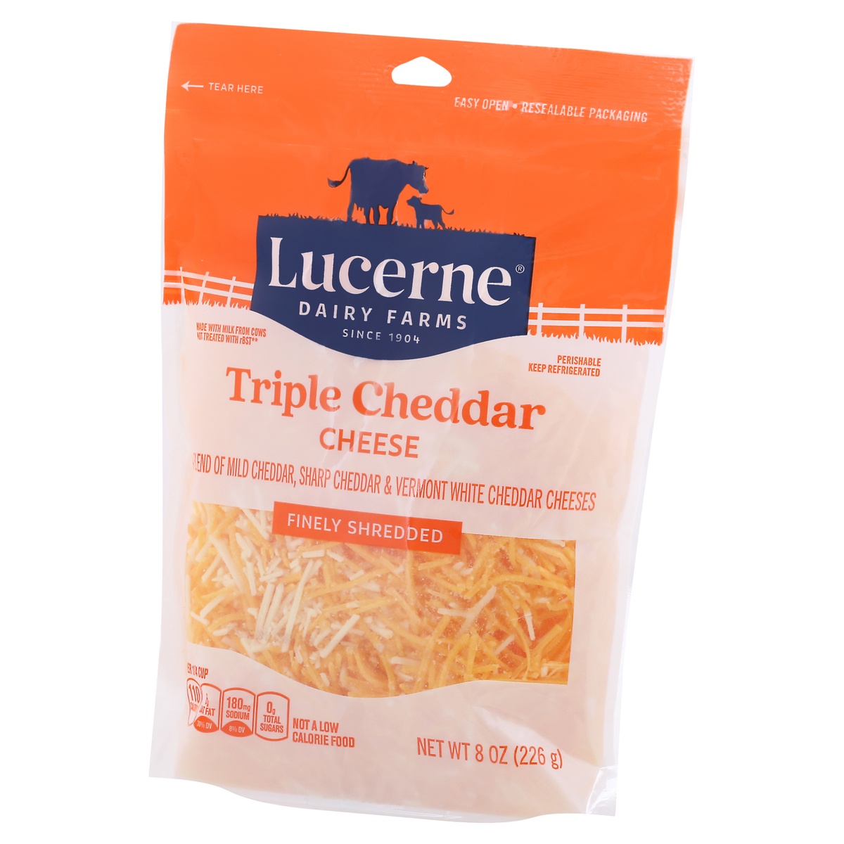 slide 3 of 9, Lucerne Dairy Farms Lucerne Cheese Finely Shredded Triple Cheddar - 8 Oz, 