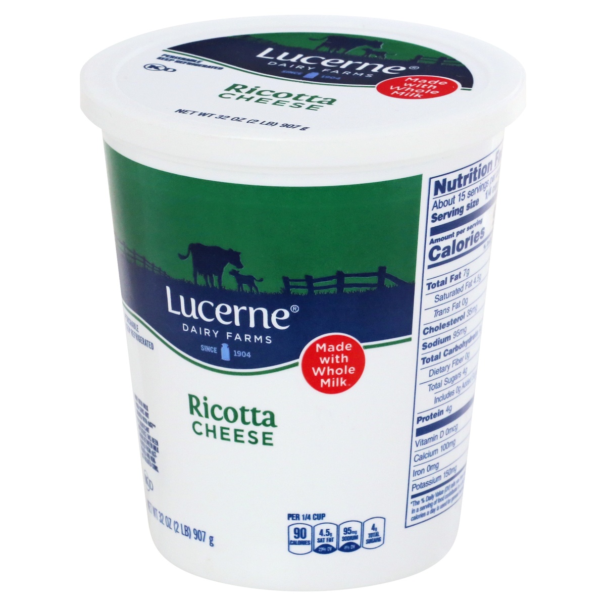 slide 3 of 9, Lucerne Dairy Farms Lucerne Cheese Ricotta Whole Milk - 32 Oz, 32 oz