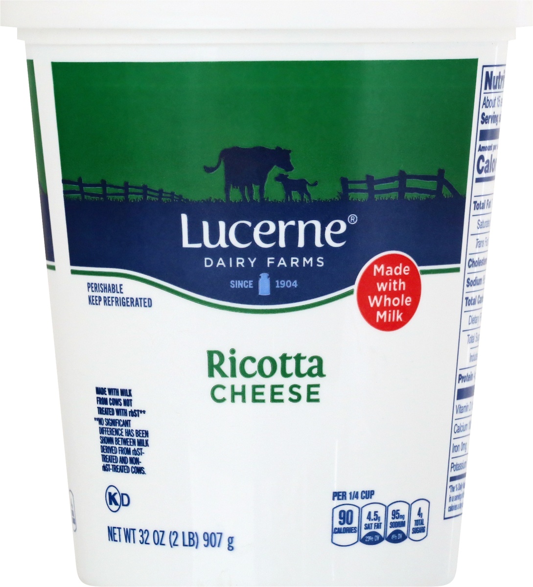 slide 6 of 9, Lucerne Dairy Farms Lucerne Cheese Ricotta Whole Milk - 32 Oz, 32 oz