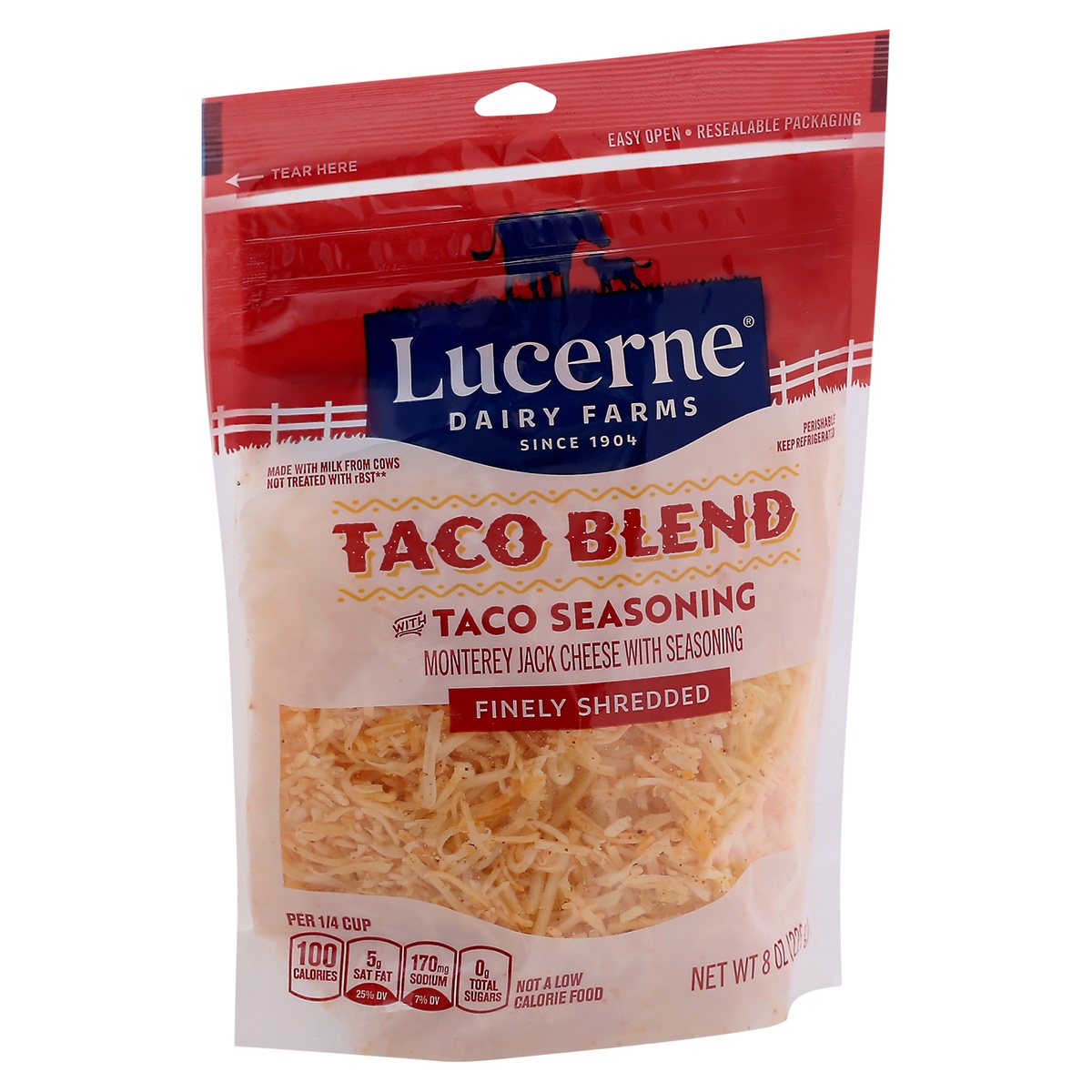 slide 2 of 9, Lucerne Dairy Farms Lucerne Cheese Finely Shredded Mexican Style Taco Blend - 8 Oz, 