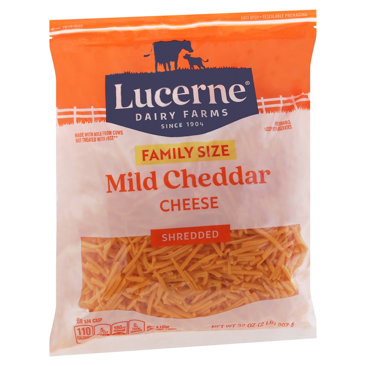 slide 2 of 9, Lucerne Dairy Farms Cheese Shredded Mild Cheddar, 