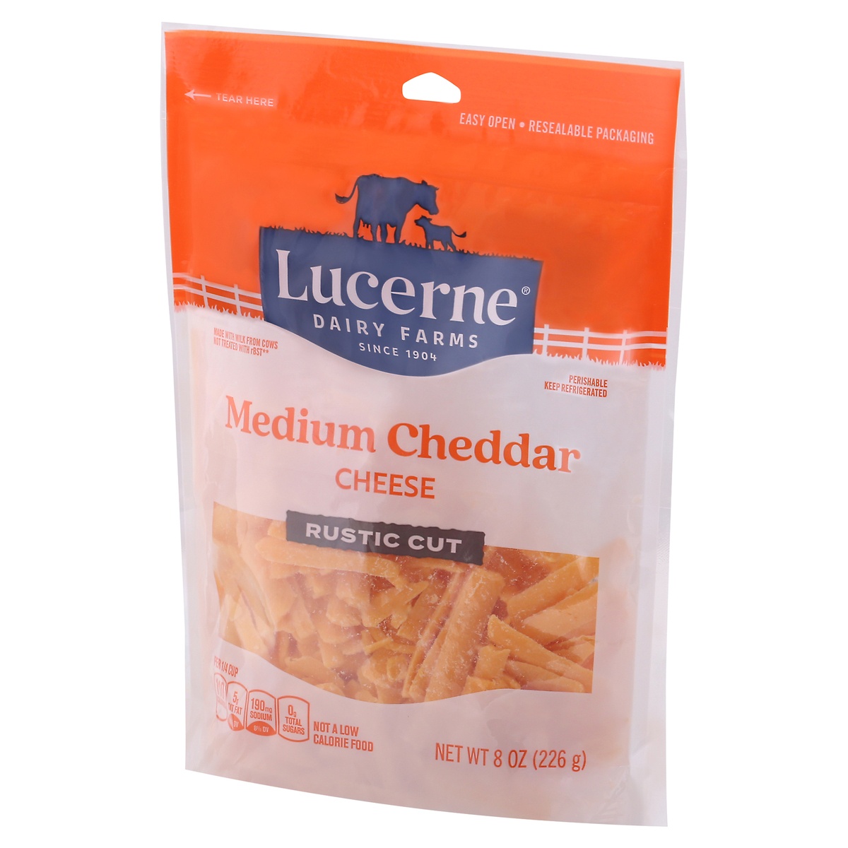 Lucerne Dairy Farms Rustic Cut Medium Cheddar Cheese 8 oz Shipt