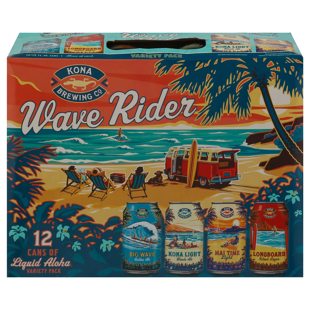 slide 1 of 1, Kona Brewing Co. Liquid Aloha Wave Rider Beer Variety Pack 12 - 12 fl oz Cans, 12 ct; 12 oz