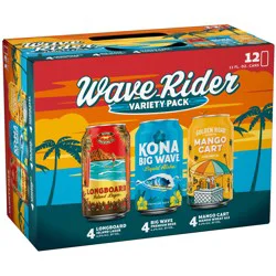Kona Brewing Co.. Liquid Aloha Wave Rider Beer Variety Pack - 12 x 12 fl oz Cans