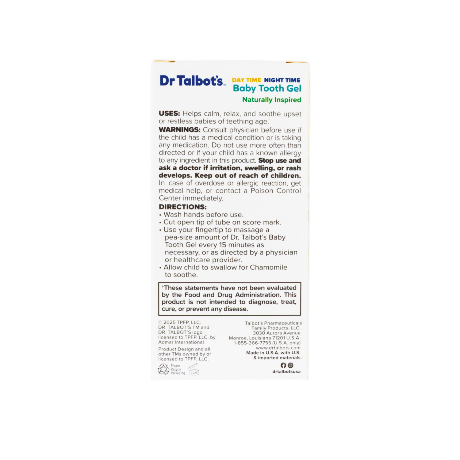 slide 2 of 5, Nuby Dr Talbots Day/Night Baby Tooth Gel, 1 ct